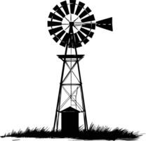 AI generated Silhouette windmill black color only full body vector