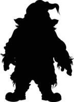 AI generated Silhouette dwarf mythical race from game black color only vector