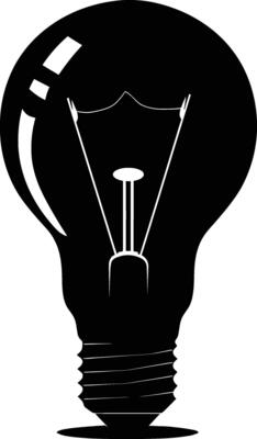 AI generated Silhouette bulb full body black color only