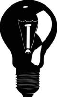 AI generated Silhouette bulb full body black color only vector