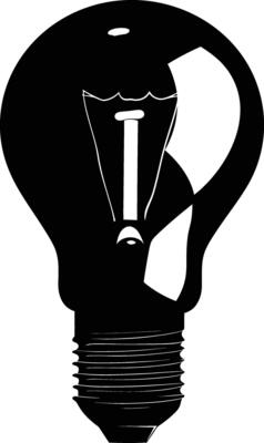 AI generated Silhouette bulb full body black color only