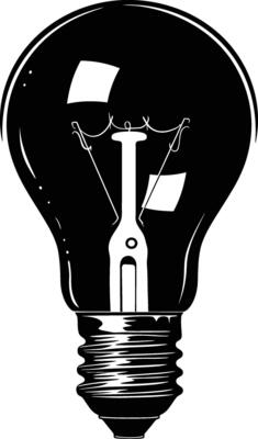 AI generated Silhouette bulb full body black color only