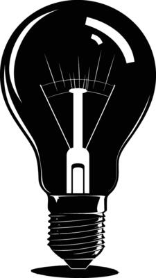 AI generated Silhouette bulb full body black color only
