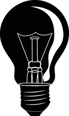 AI generated Silhouette bulb full body black color only