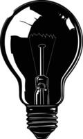 AI generated Silhouette bulb full body black color only vector