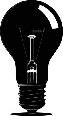 AI generated Silhouette bulb full body black color only