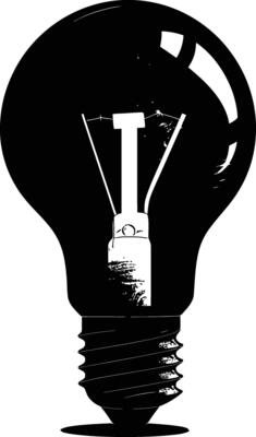 AI generated Silhouette bulb full body black color only