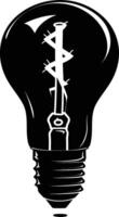 AI generated Silhouette bulb full body black color only vector