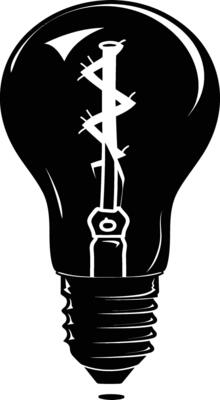 AI generated Silhouette bulb full body black color only