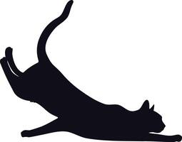 AI generated Silhouette cat full body black color only vector