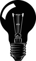 AI generated Silhouette bulb full body black color only vector