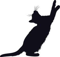 AI generated Silhouette cat full body black color only vector