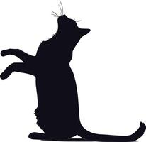 AI generated Silhouette cat full body black color only vector