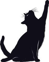 AI generated Silhouette cat full body black color only vector