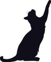 AI generated Silhouette cat full body black color only vector