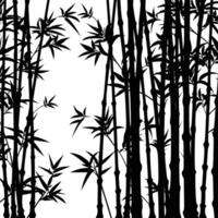 AI generated Silhouette bamboo forest full body black color only vector