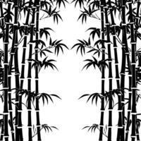 AI generated Silhouette bamboo forest full body black color only vector