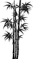 ai generado silueta bambú lleno cuerpo negro color solamente vector