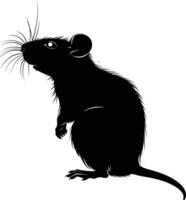 AI generated Silhouette rat black color only full body vector