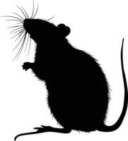 AI generated Silhouette rat black color only full body vector