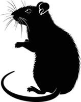 AI generated Silhouette rat black color only full body vector