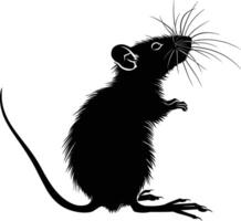 AI generated Silhouette rat black color only full body vector