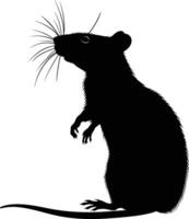 AI generated Silhouette rat black color only full body vector