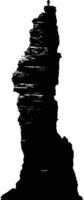 AI generated Silhouette rock tower full body black color only vector
