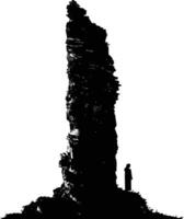 AI generated Silhouette rock tower full body black color only vector