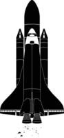 AI generated Silhouette rocket full body black color only vector