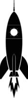 AI generated Silhouette rocket full body black color only vector