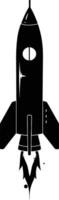 AI generated Silhouette rocket full body black color only vector