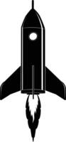 AI generated Silhouette rocket full body black color only vector