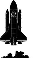 AI generated Silhouette rocket full body black color only vector