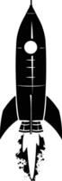 AI generated Silhouette rocket full body black color only vector