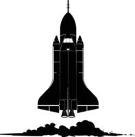 AI generated Silhouette rocket full body black color only vector