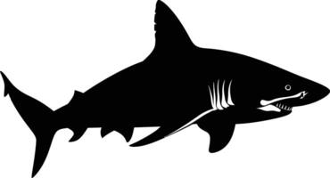 AI generated Silhouette shark black color only vector