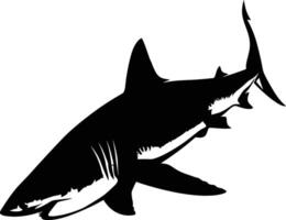 AI generated Silhouette shark black color only vector