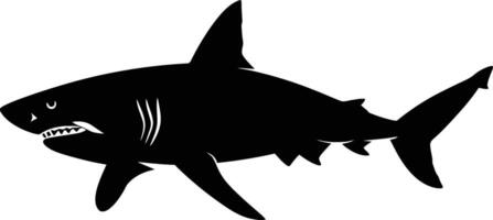 AI generated Silhouette shark black color only vector