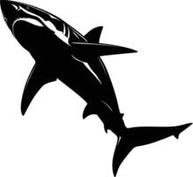 AI generated Silhouette shark black color only vector