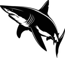 AI generated Silhouette shark black color only vector