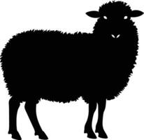 AI generated Silhouette sheep black color only vector