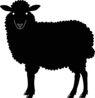 AI generated Silhouette sheep black color only vector