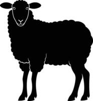 AI generated Silhouette sheep black color only vector