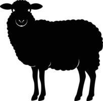 AI generated Silhouette sheep black color only vector