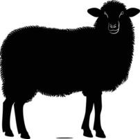 AI generated Silhouette sheep black color only vector