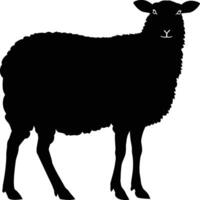 AI generated Silhouette sheep black color only vector