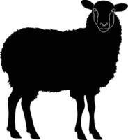 AI generated Silhouette sheep black color only vector