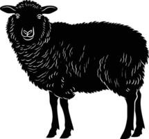AI generated Silhouette sheep black color only vector