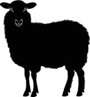 AI generated Silhouette sheep black color only vector